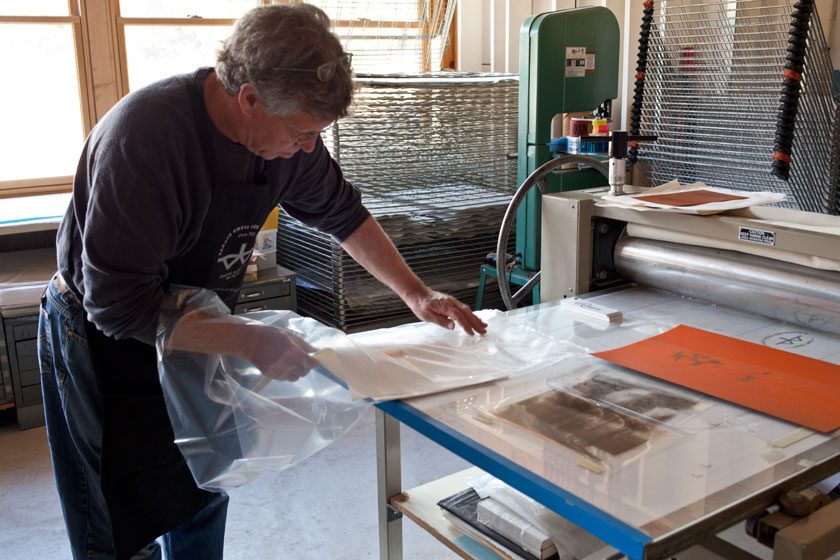 The paper is pre-dampened the night before so that the moisture is evenly distributed throughout the sheet. It also makes it very convenient.