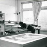 Jon Cone silkscreening. Port Chester, NY. circa 1981.